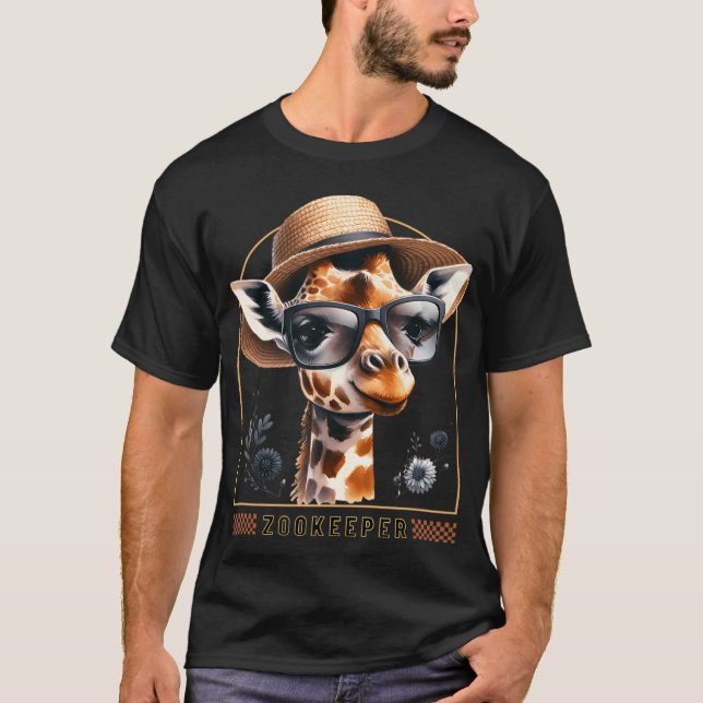 Camiseta Guarda zoológico Giraffe Safari Zoo Keepeer - esti (Frente)