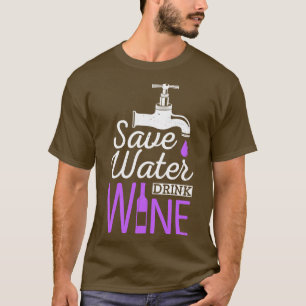 Camiseta Guardar Água Beber Vinho Engraçado Cota Bebendo