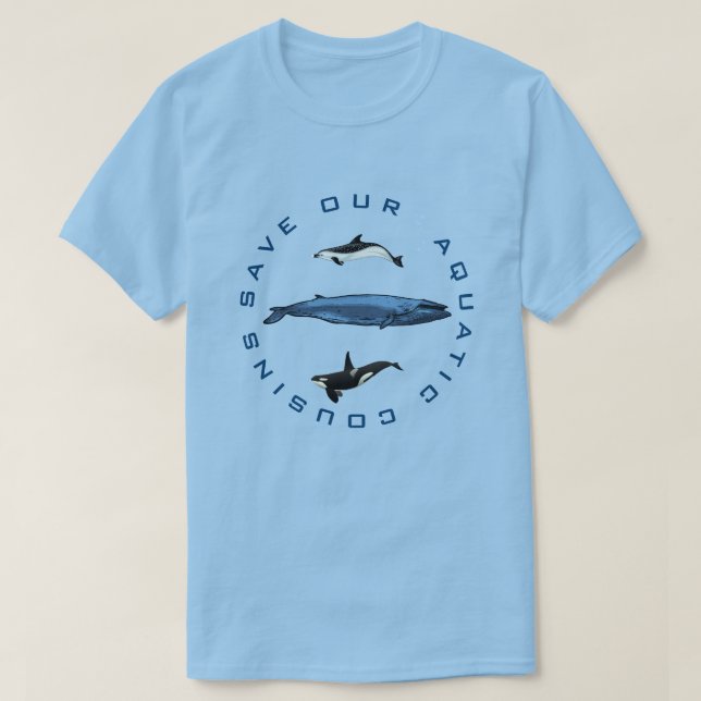 Camiseta Guardar Mamíferos Oceânicos (Frente do Design)