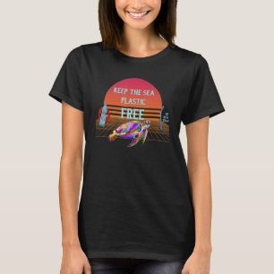 Camiseta Guarde a tartaruga marinha cor de plástico