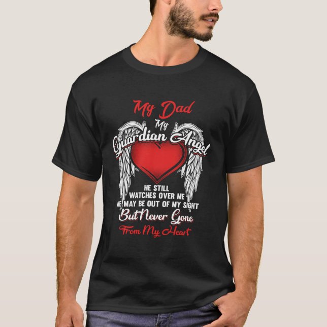 Camiseta Guardian Angel My Dad Christmas He Watches Over Me (Frente)