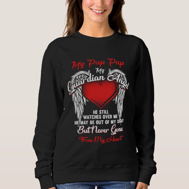 Camiseta Guardian Angel My Pap Pap Christmas He Watches Ove (Frente)