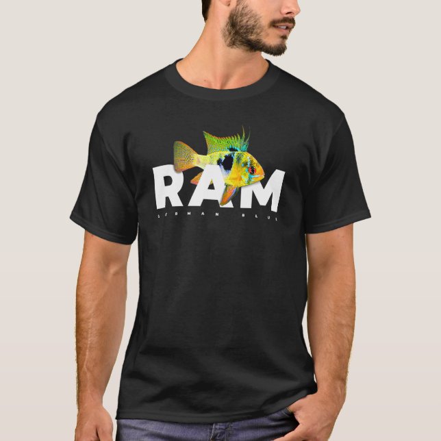 Camiseta Guardião de Peixes de Aquário de Ram Azul Alemão (Frente)