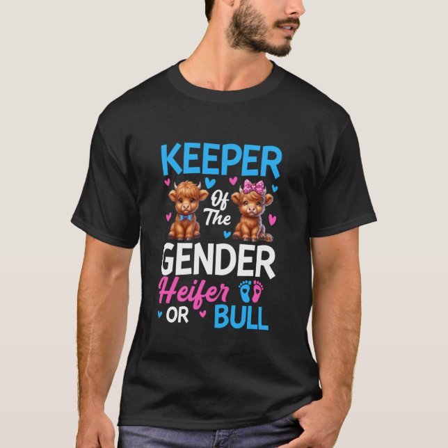 Camiseta Guardião Do Anúncio De Gênero De Bezerras Ou Touro (Frente)