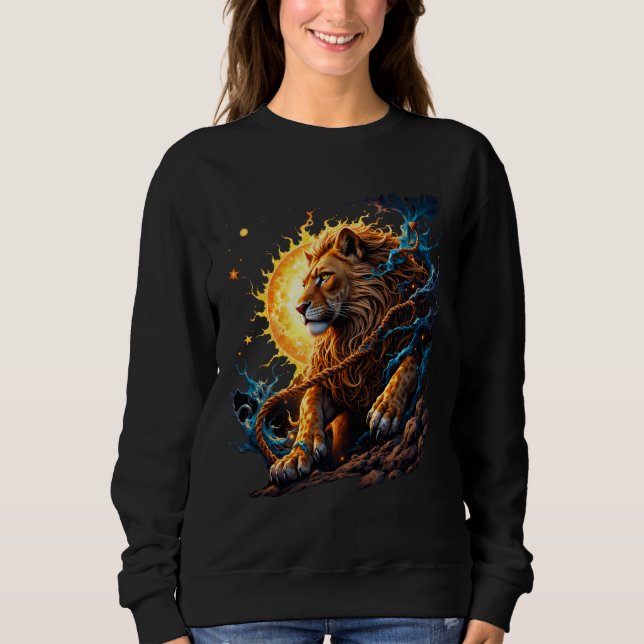 Camiseta Guardião do Limiar Solar – Leão do Equilíbrio (Frente)