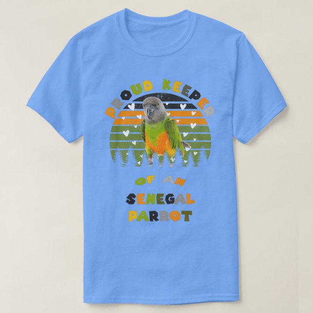 Camiseta Guardião Orgulhoso De Um Papagaio Senegal Criou Um (Frente do Design)