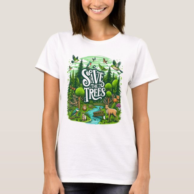 Camiseta Guardiões da Floresta: Salvem as Nossas Árvores (Frente)