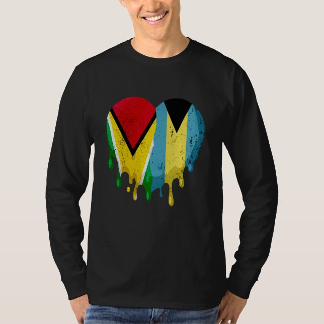 Camiseta Guatemala Bahamas Flag Heart Citizen Grown Patriot (Frente)