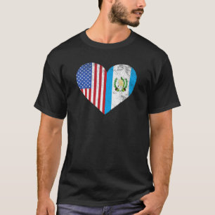 Camiseta Guatemala - Bandeira Americana Usa Guatemala Heart