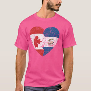 Camiseta Guatemala - Canadense Flags Heart Canada Guatemala