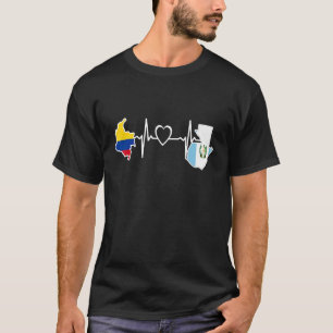 Camiseta Guatemala Colômbia Sinaliza Coração Colombiana Gua