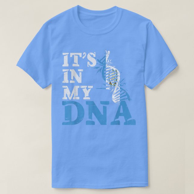 Camiseta Guatemala está no meu DNA, bandeira guatemalteca (Frente do Design)