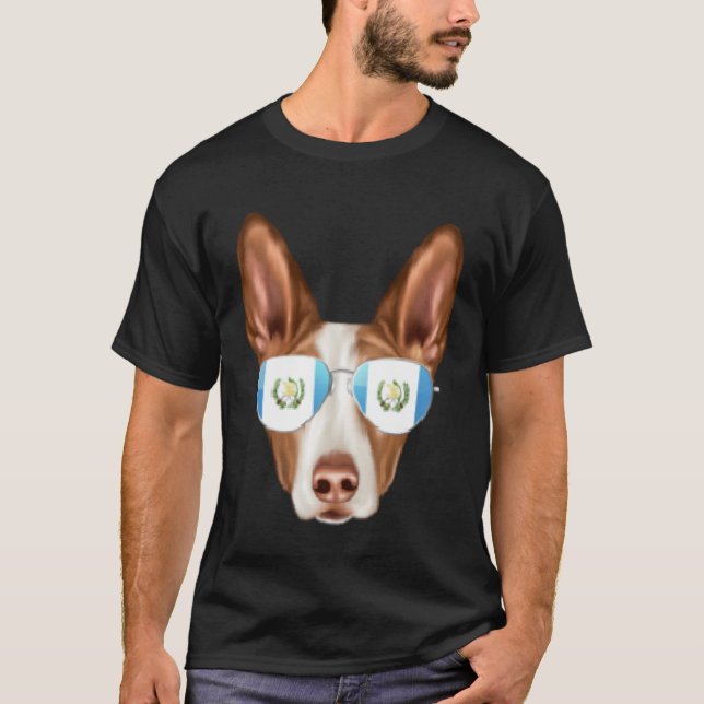 Camiseta Guatemala Flag Ibizan Hound Dog Guatemala Pocket (Frente)