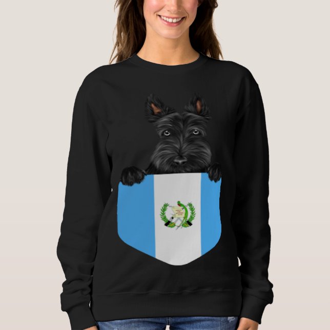 Camiseta Guatemala Flag Scottish Terrier Dog In Pocket (Frente)