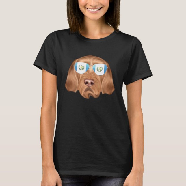Camiseta Guatemala Flag Wirehaired Vizsla Dog Guatemala Poc (Frente)