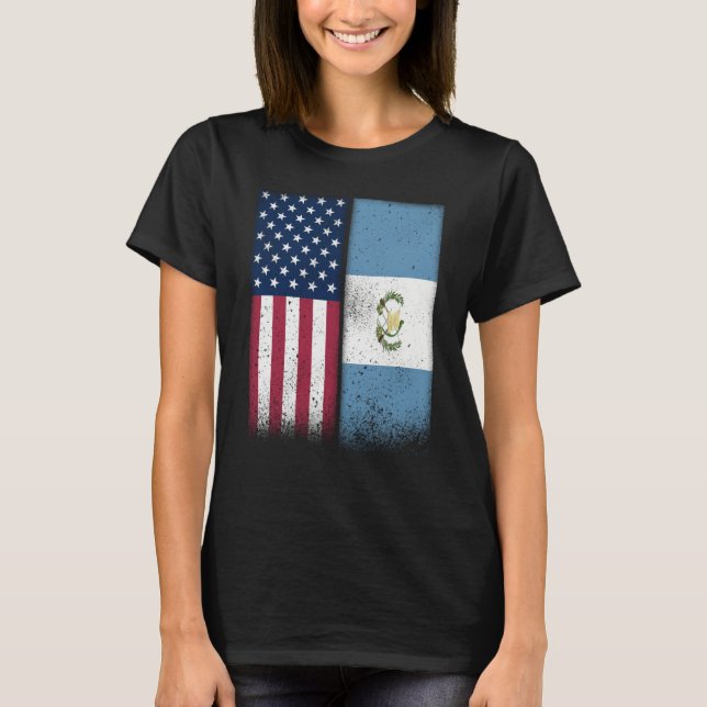 Camiseta Guatemala Guatemalan American Flags Proud USA (Frente)
