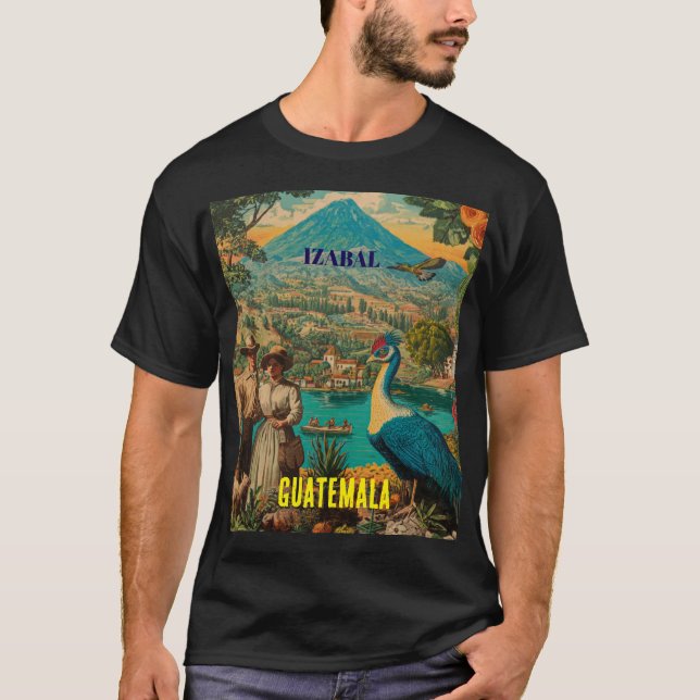 Camiseta GUATEMALA, IZABAL Retro poster (Frente)