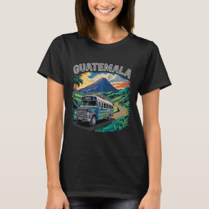 Camiseta Guatemala Ônibus de Frango Chapin Quetzal Antigua 