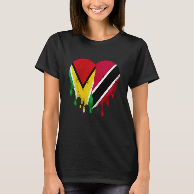 Camiseta Guatemala Trinidad & Tobago Flag Heart Citizen Pat (Frente)