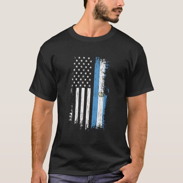 Camiseta Guatemalan American Flag Pride Guatemala (Frente)
