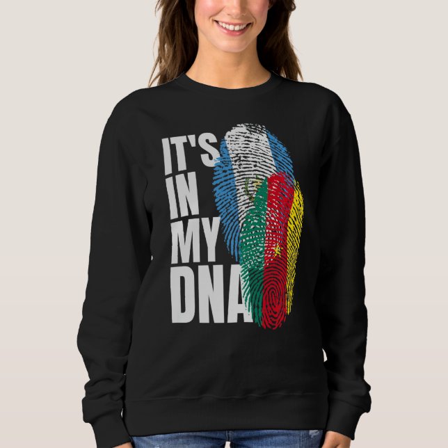 Camiseta Guatemalan And Cameroon Mix Dna Heritage Flag (Frente)