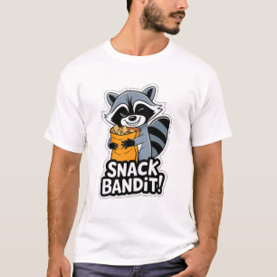 Camiseta Guaxinim Bandido de Lanche – Vibrações Divertidas