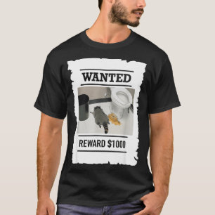 Camiseta Guaxinim Bêbado Engraçado Recompensa Desejada $100