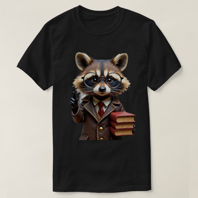 Camiseta Guaxinim Bibliotecário (Frente do Design)