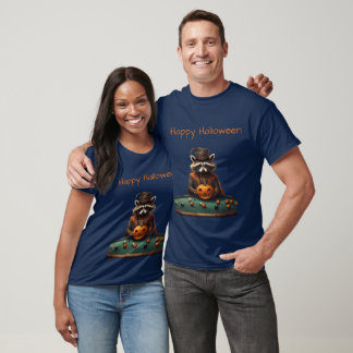 Camiseta Guaxinim bruxa de Voodoo jogando sinuca no Hallowe