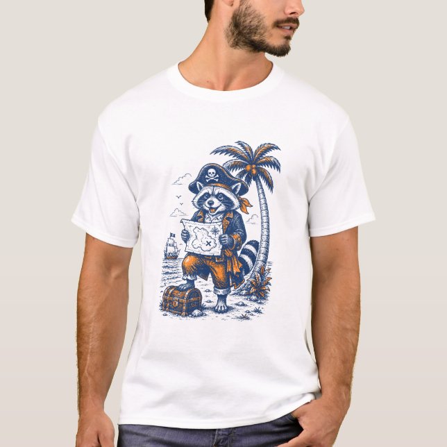 Camiseta Guaxinim Caçador de Tesouros (Frente)