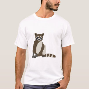 Camiseta Guaxinim-Cachorro na Ilustração da Floresta dos Pi