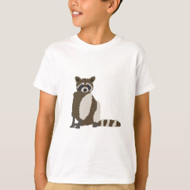 Camiseta Guaxinim-Cachorro na Ilustração da Floresta dos Pi