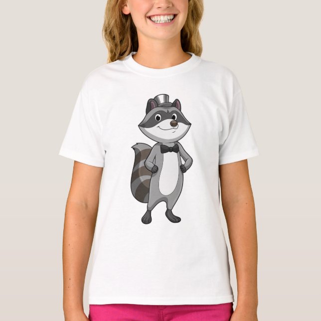 Camiseta Guaxinim como Noivo com Gravata (Frente)