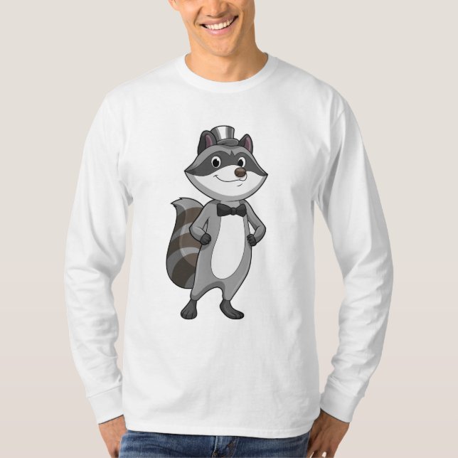 Camiseta Guaxinim como Noivo com Gravata (Frente)