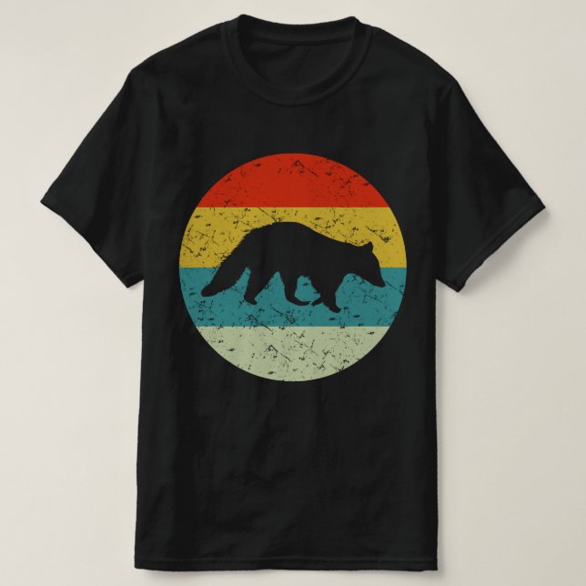 Camiseta guaxinim-da-vintage guaxinim 70s (Frente do Design)