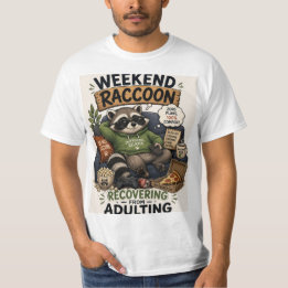 Camiseta Guaxinim de Fim de Semana 100 Porcento Relaxado Fi