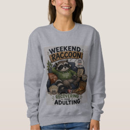 Camiseta Guaxinim De Fim De Semana Se Recuperando Do Ser Ad