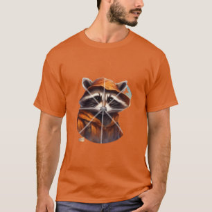 Camiseta Guaxinim de Halloween com Capuz Laranja