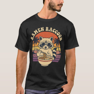 Camiseta Guaxinim de Ramen Legal - Macarrão do Pôr do Sol R