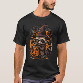 Camiseta Guaxinim Desenxabido de Halloween Bruxa Guaxinim A