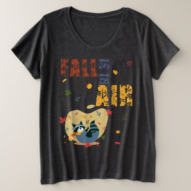 Camiseta Guaxinim do Outono Está no Ar (Frente do Design)