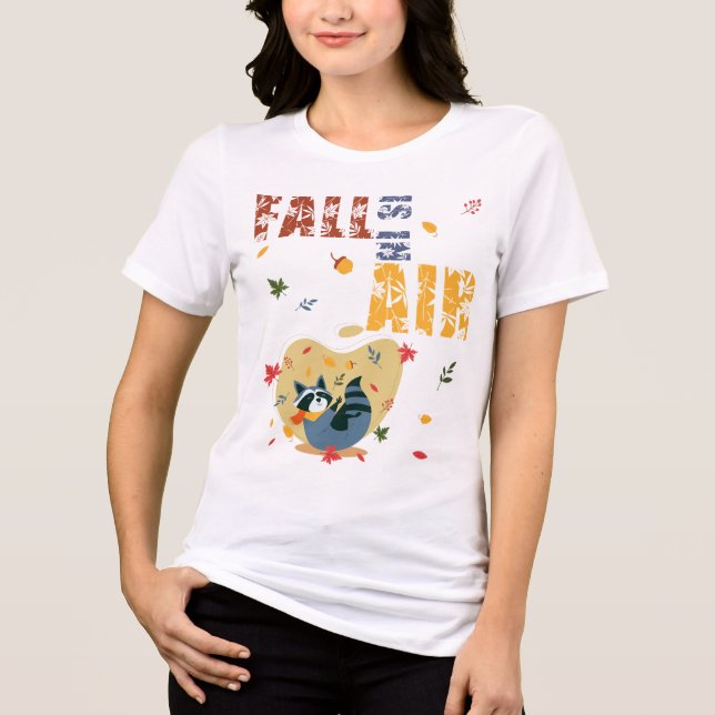 Camiseta Guaxinim do Outono no Ar (Frente)