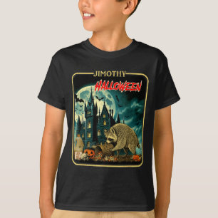 Camiseta Guaxinim engraçado do Halloween Jimothy Panda de l