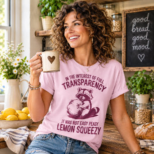 Camiseta Guaxinim Engraçado Easy Peasy Lemon Squeezy