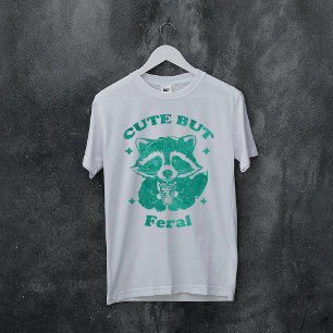 Camiseta Guaxinim Engraçado Feroz e Fofo em Aquarela