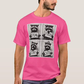 Camiseta Guaxinim Engraçado Rouba Comida Fica Fofo Amigo