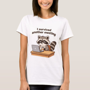Camiseta Guaxinim Engraçado Sobrevivi a Outra Reunião no Es