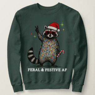 Camiseta Guaxinim Feroz e Festivo AF Roupa de Natal Feia Em