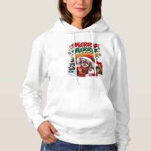 Camiseta Guaxinim Festivo Árvore de Natal Cacau Quente Aleg