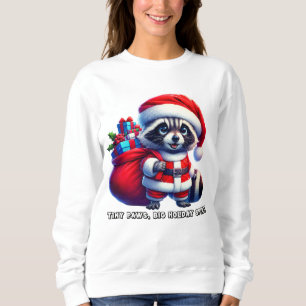 Camiseta Guaxinim festivo em um terno de Papai noel espalha